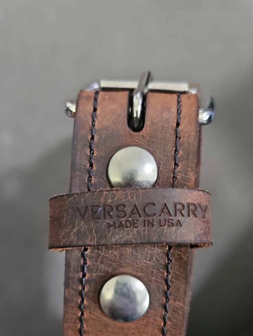 Versa Carry Made In Usa Unisex Classic Casual Brown Thick Genuine Leather Belt